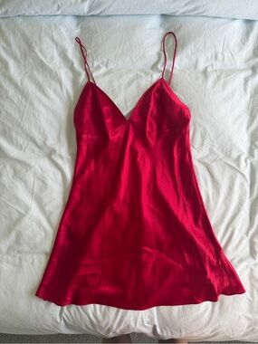 Victoria’s Secret Red Satin Slip Dress